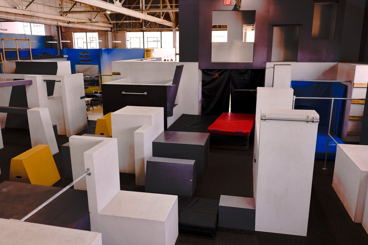 Foam blocks and angled walls by the windows